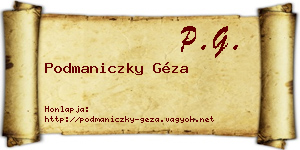 Podmaniczky Géza névjegykártya
