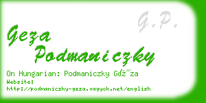 geza podmaniczky business card